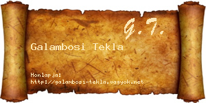 Galambosi Tekla névjegykártya